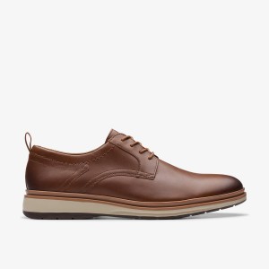 Clarks Chantry Lo Dark Tan Leather Dark Brown | 9264VXJEB