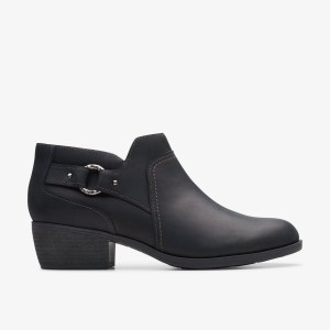 Clarks Charlten Grace Black Oily Leather Black | 7206UHXTQ