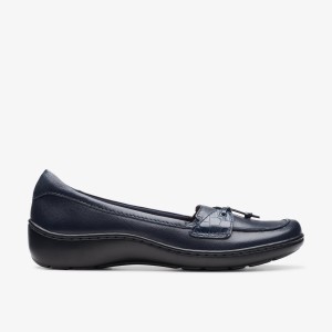 Clarks Cora Haley Navy Leather Navy | 4196AZPVG