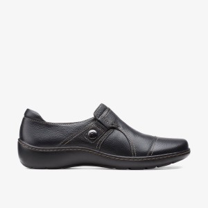 Clarks Cora Poppy Black Tumbled Black | 1752GUNPA