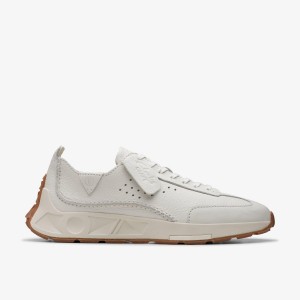 Clarks Craft Speed White Leather White | 0723ODFKE