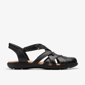 Clarks Elizabelle Sea Black Leather Black | 0946DNKJQ