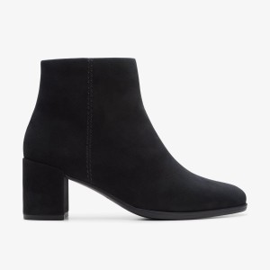 Clarks Freva 55 Zip Black Suede Black | 0169MWUZI