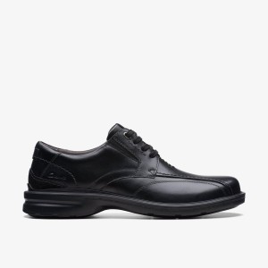 Clarks Gessler Lace Black Leather Black | 4596IAQPO