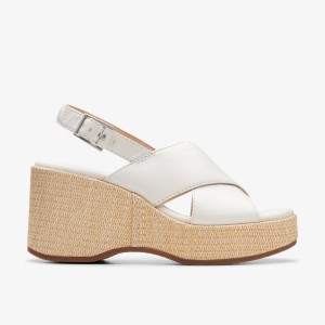 Clarks Manon Wish Off White Leather White | 3876JYPGW