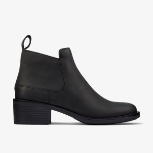 Clarks Memi Zip Black Leather Black | 1763OPHJG