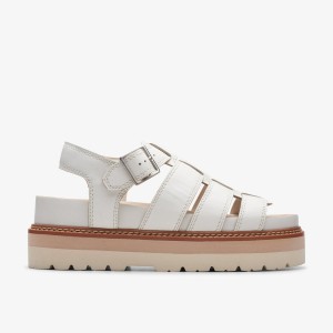 Clarks Orianna Twist Off White Leather White | 6581BDLWG