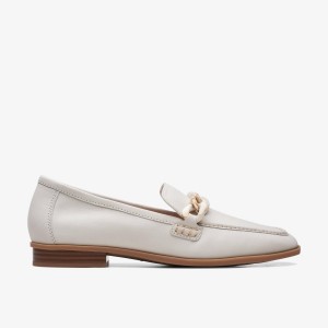 Clarks Sarafyna Iris White Leather White | 0796OUTEB