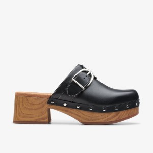 Clarks Sivanne Sun Black Leather Black | 7068XBQFN