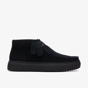 Clarks Torhill Hi Black Suede Black | 8102FDBMQ