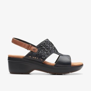 Clarks Tuleah Sun Black Leather Black | 1862KVTIM