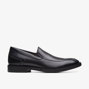 Clarks Un Hugh Step Black Leather Black | 4839TJYXL