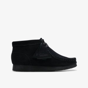 Clarks Wallabee Boot Older Black Suede Black | 3762QXSKU