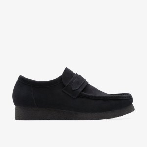 Clarks Wallabee Loafer Black Suede Black | 3104ZQTGN