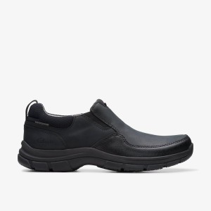 Clarks Walpath Step Black Leather Black | 5312QGIVR