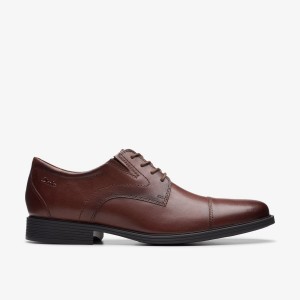 Clarks Whiddon Cap Mahogany Leather Mahogany | 4607ZLGCK