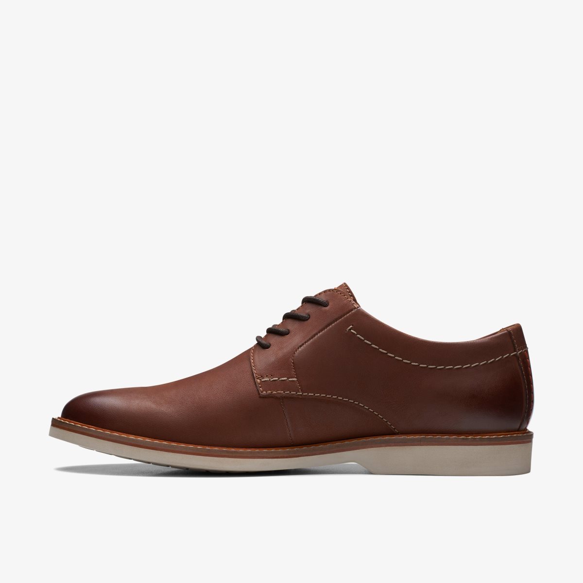 Clarks Atticus LT Lace Dark Tan Leather Dark Brown | 7912DLBJF