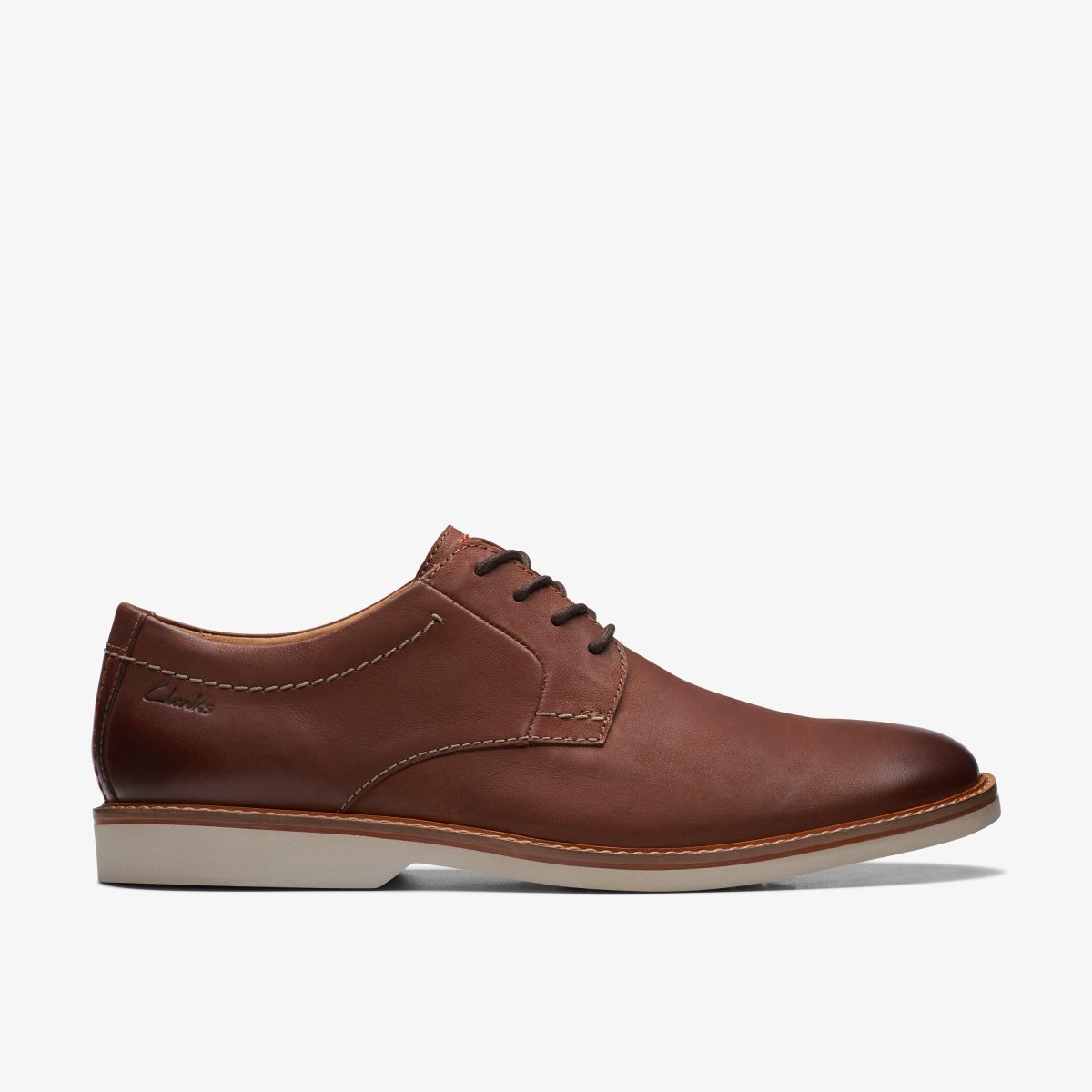 Clarks Atticus LT Lace Dark Tan Leather Dark Brown | 7912DLBJF