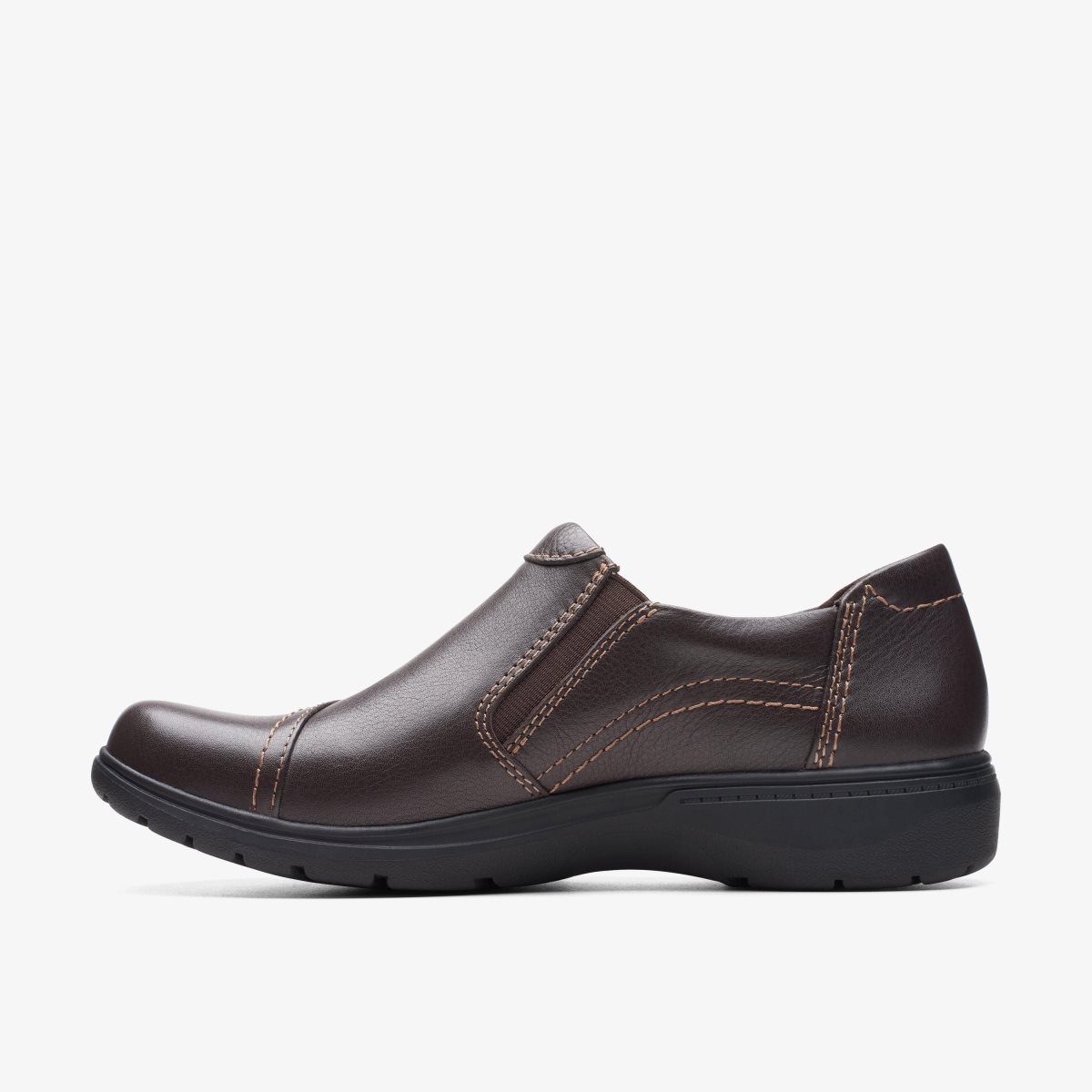 Clarks Carleigh Ray Dark Brown Leather Dark Brown | 0587VGNZD