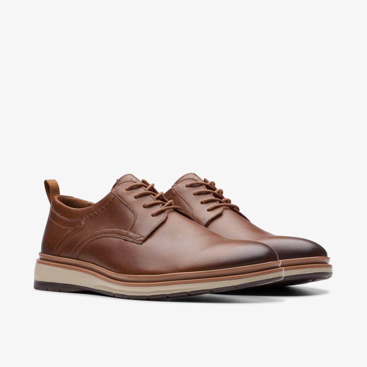 Clarks Chantry Lo Dark Tan Leather Dark Brown | 9264VXJEB