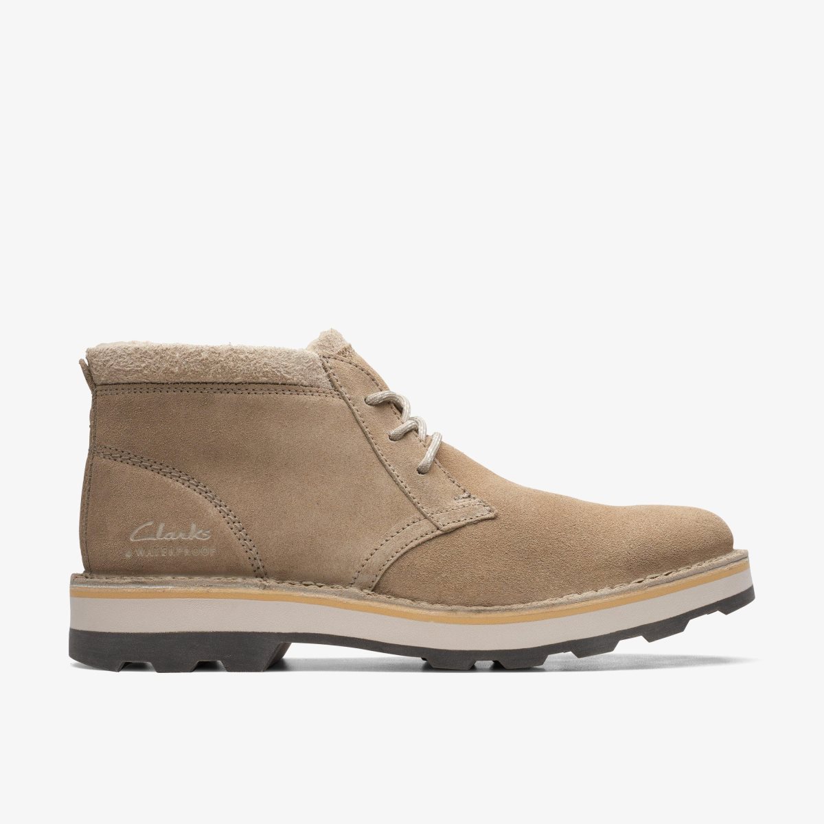 Clarks Corston DB Waterproof Sand Warmlined Brown | 6134JWGEK