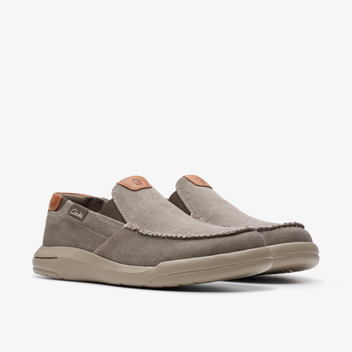 Clarks Driftlite Step Taupe Canvas Grey Brown | 0394WZMFV