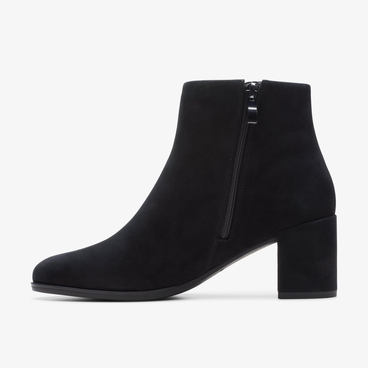 Clarks Freva 55 Zip Black Suede Black | 0169MWUZI