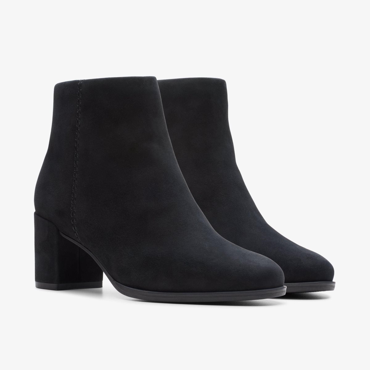 Clarks Freva 55 Zip Black Suede Black | 0169MWUZI