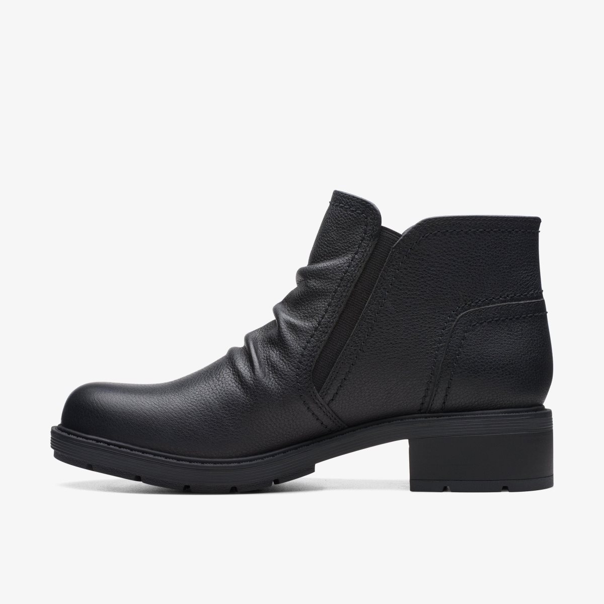 Clarks Hearth Dove Black Leather Black | 0476NEGFO