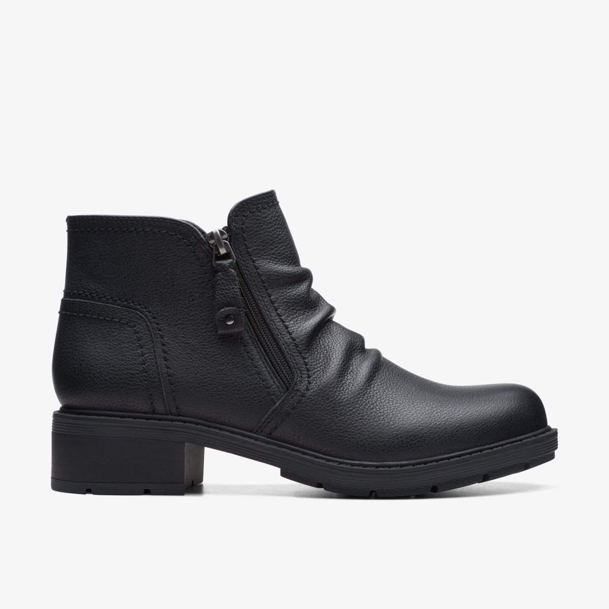 Clarks Hearth Dove Black Leather Black | 0476NEGFO