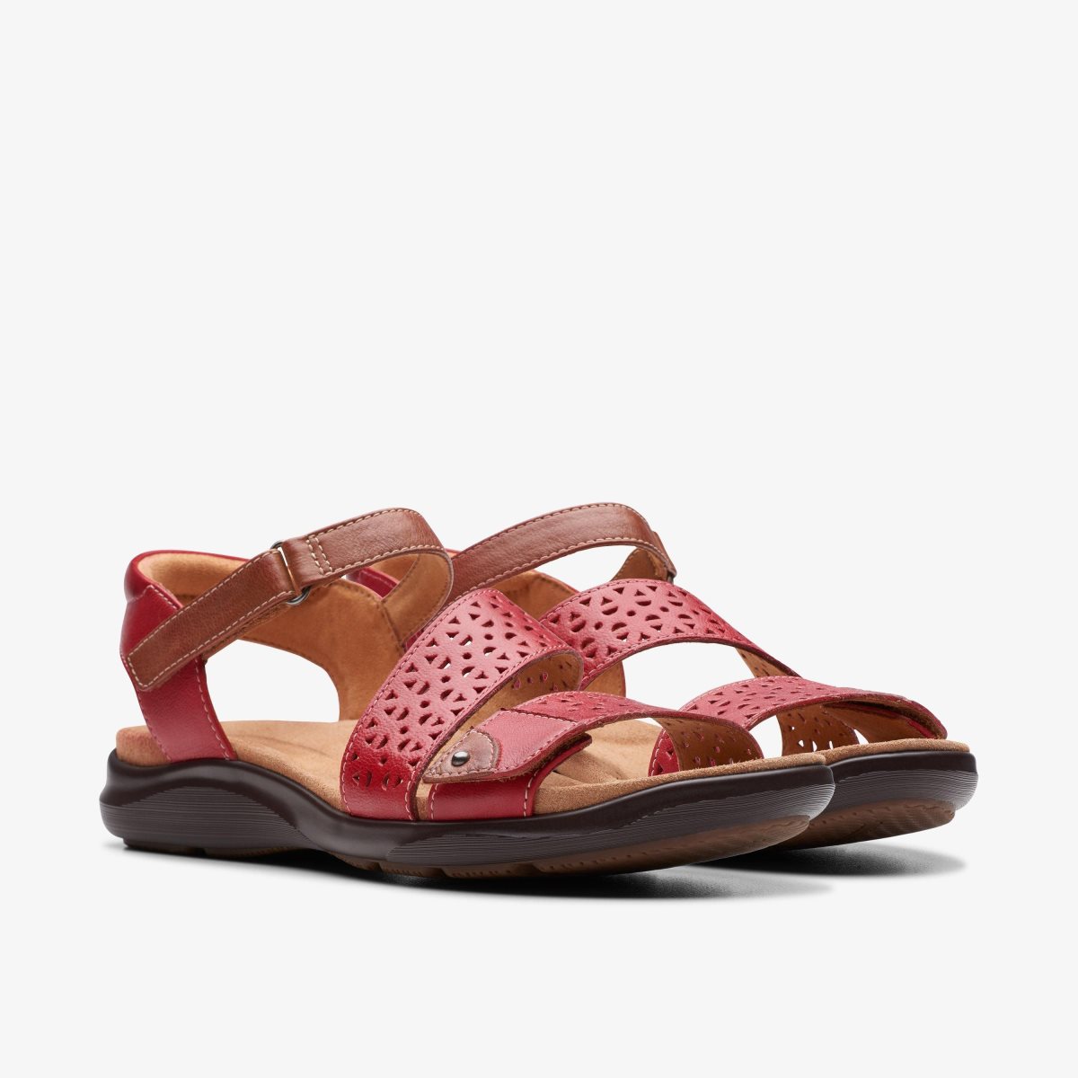 Clarks Kitly Way Cherry Leather Pink | 6094IKFQA