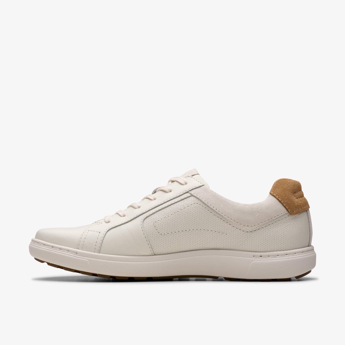 Clarks Mapstone Lace White Leather White | 0465ZFWYU