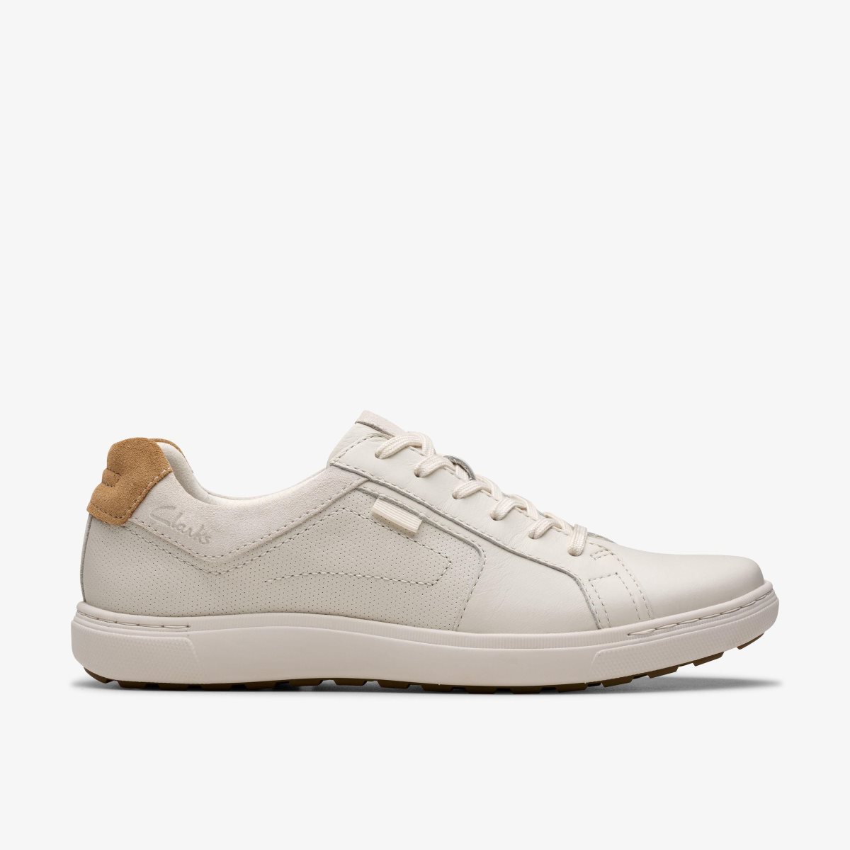 Clarks Mapstone Lace White Leather White | 0465ZFWYU