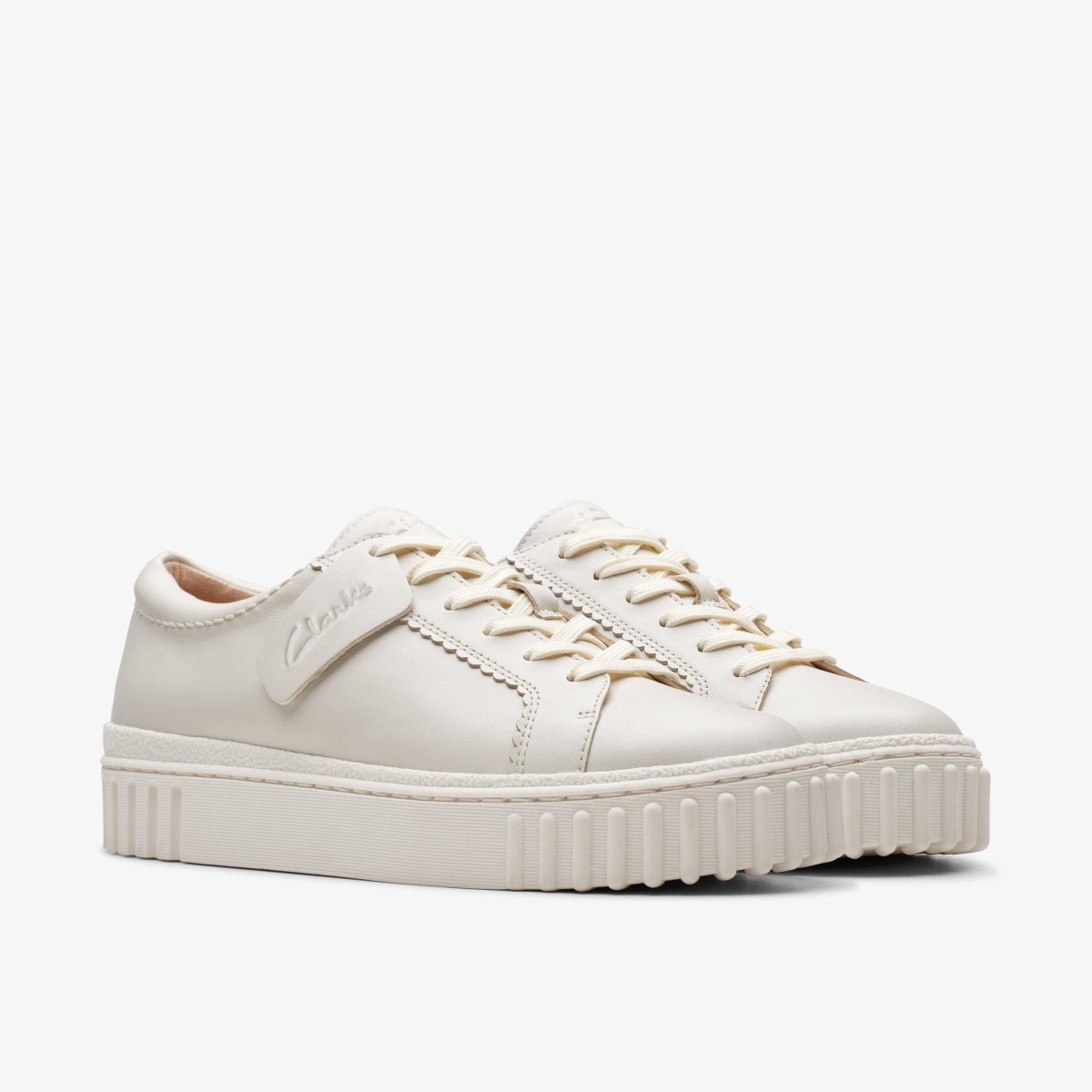 Clarks Mayhill Walk Off White Leather White | 4512MGBZU