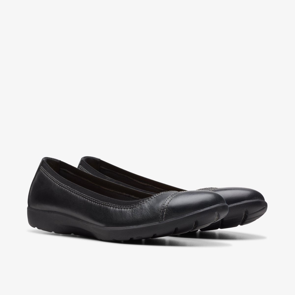 Clarks Meadow Opal Black Leather Black | 0372YNPOI