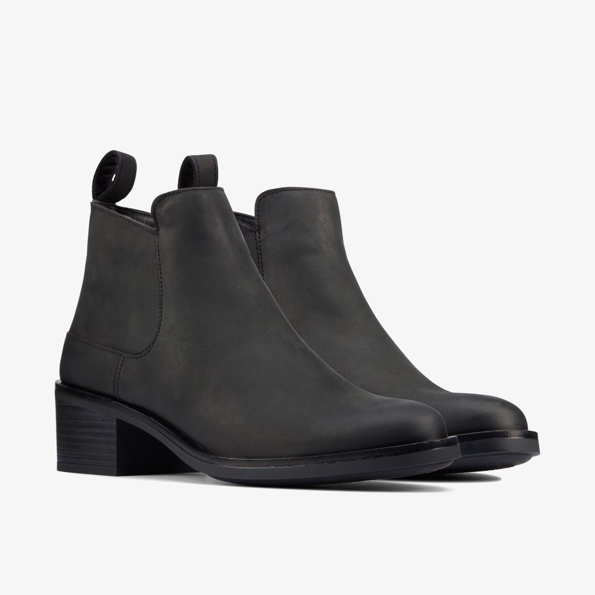 Clarks Memi Zip Black Leather Black | 1763OPHJG