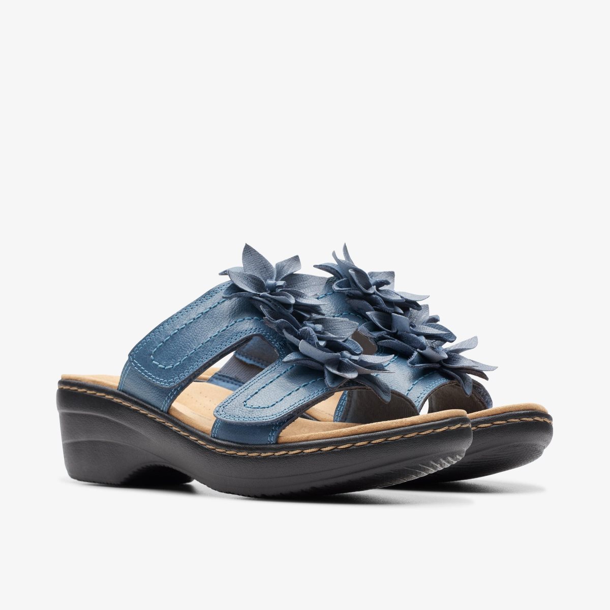 Clarks Merliah Raelyn Blue Leather Blue | 1965ZSQTJ