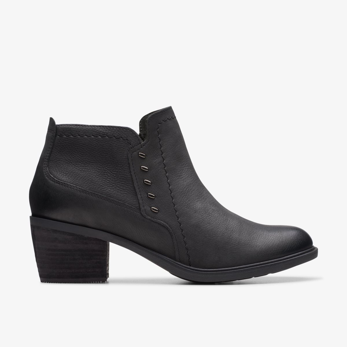 Clarks Neva Lo Black Leather Black | 0128QWKBC