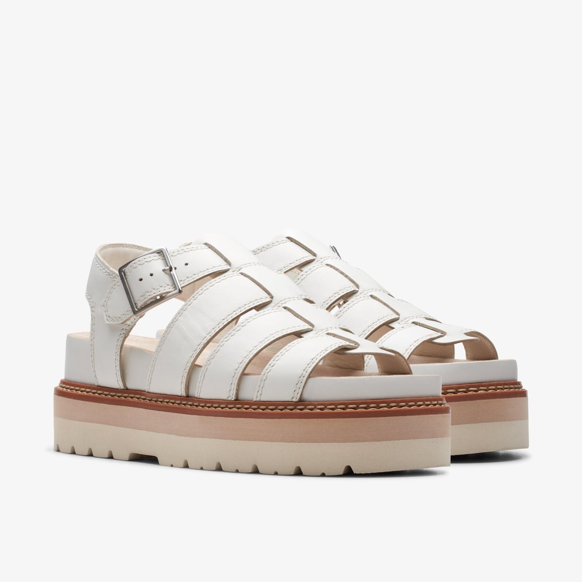 Clarks Orianna Twist Off White Leather White | 6581BDLWG