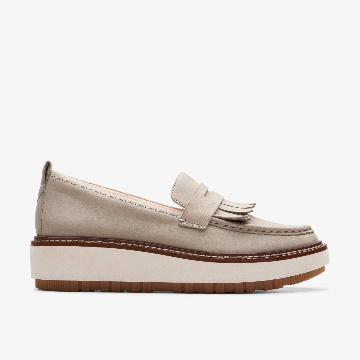 Clarks Orianna W Loafer Stone Nubuck Grey | 9043IQZYK