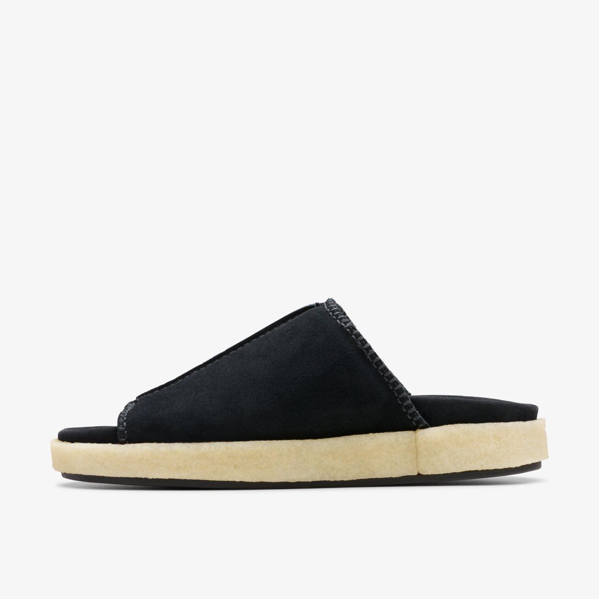 Clarks Overleigh Slide Black Suede Black | 8530MZFWS