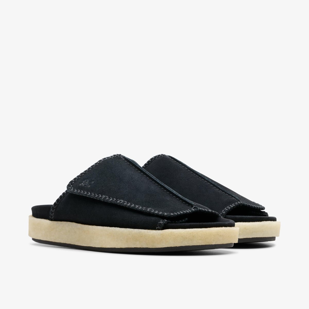 Clarks Overleigh Slide Black Suede Black | 8530MZFWS