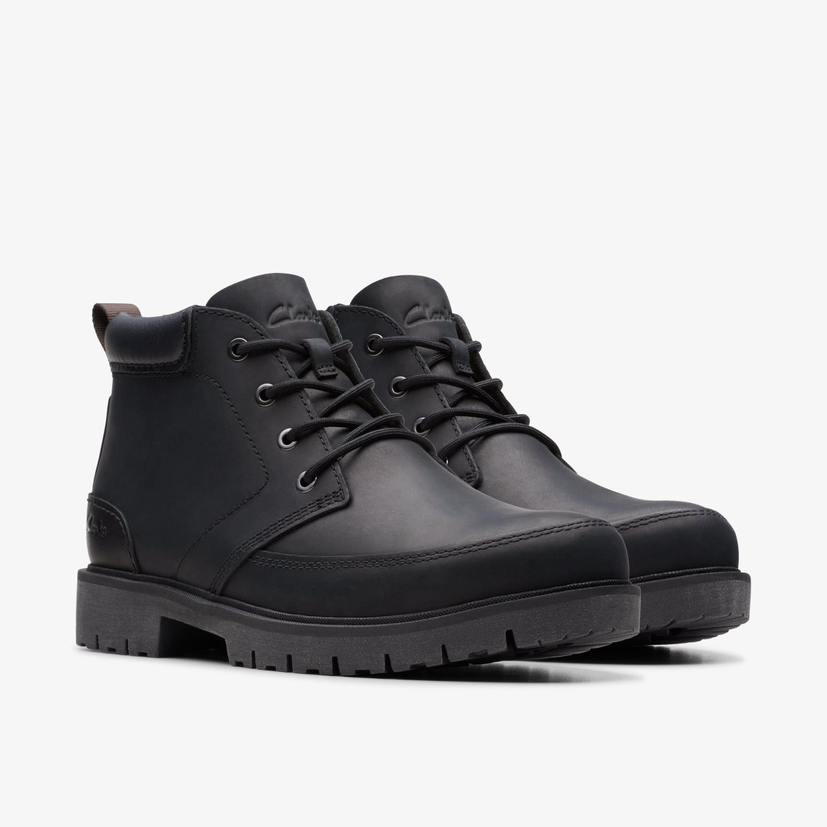 Clarks Rossdale Mid Black Leather Black | 7561QRLTX