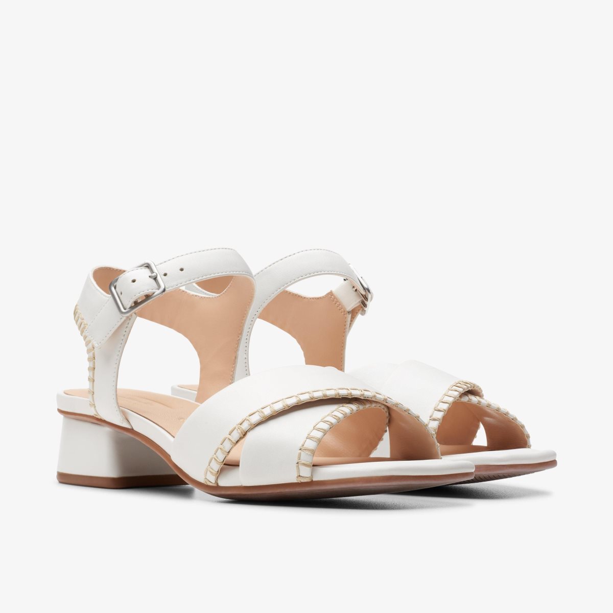 Clarks Serina 35 Cross Off White Leather White | 3185EQTBA