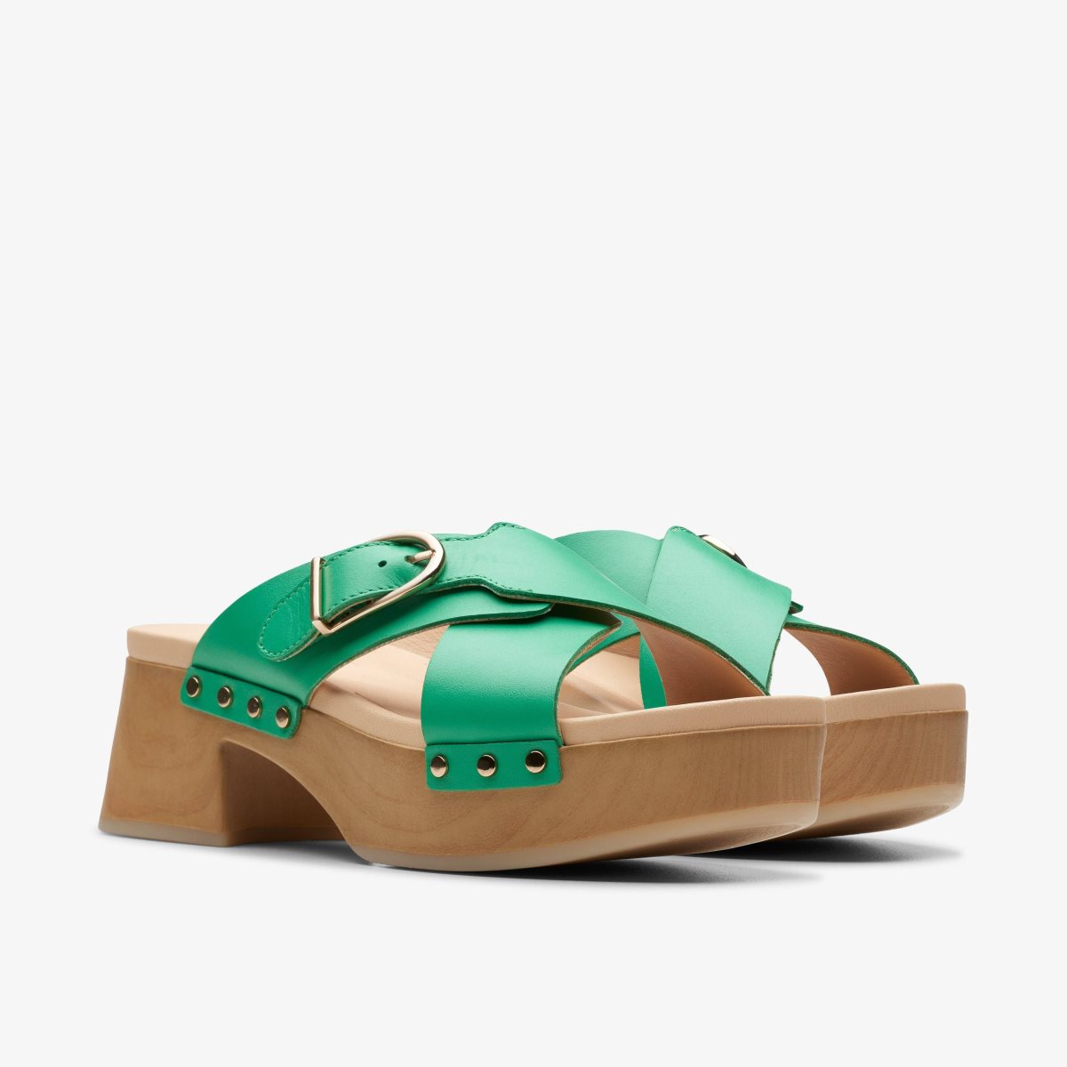 Clarks Sivanne Walk Green Leather Green | 6238UAPQD