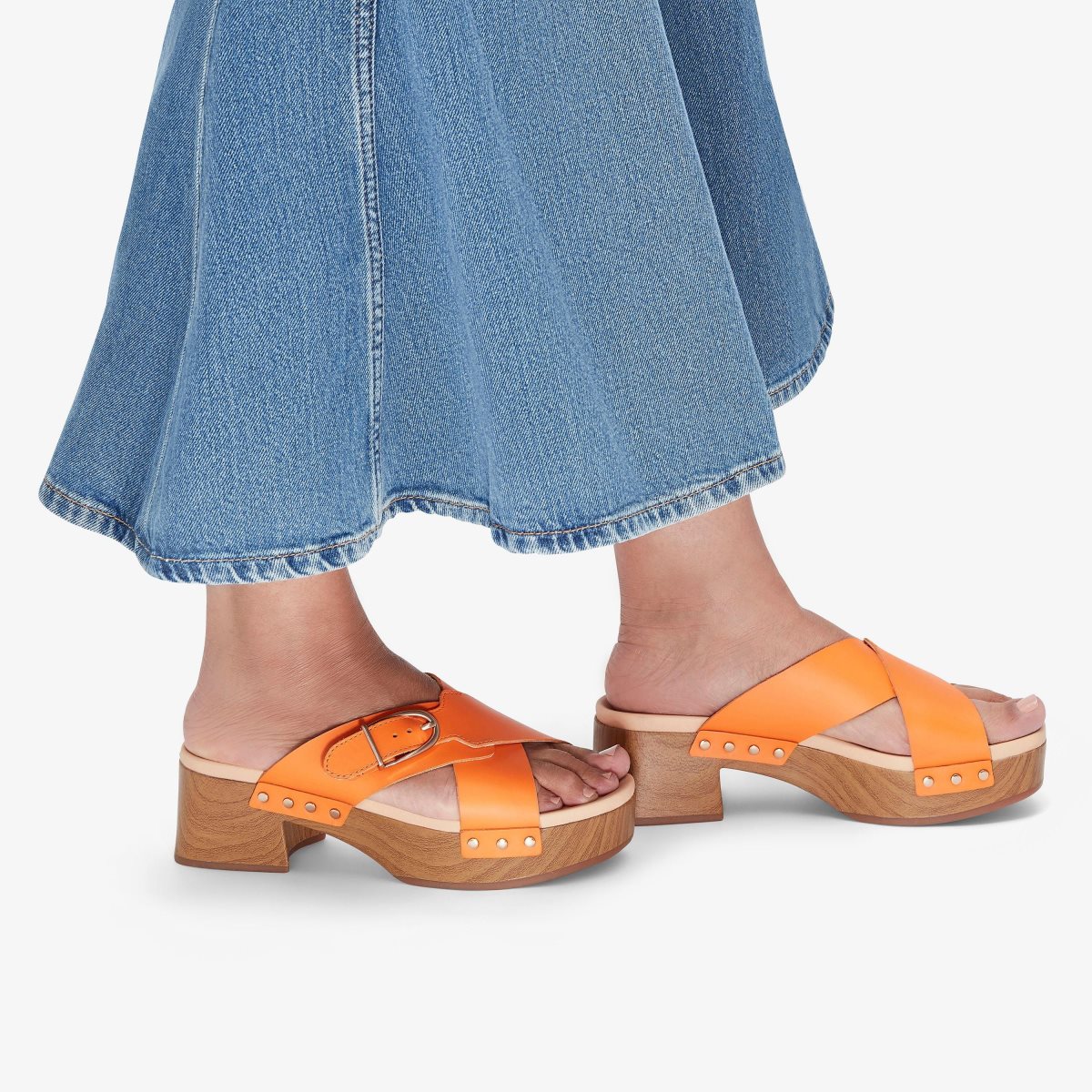 Clarks Sivanne Walk Orange Leather Orange | 9023XJNHV