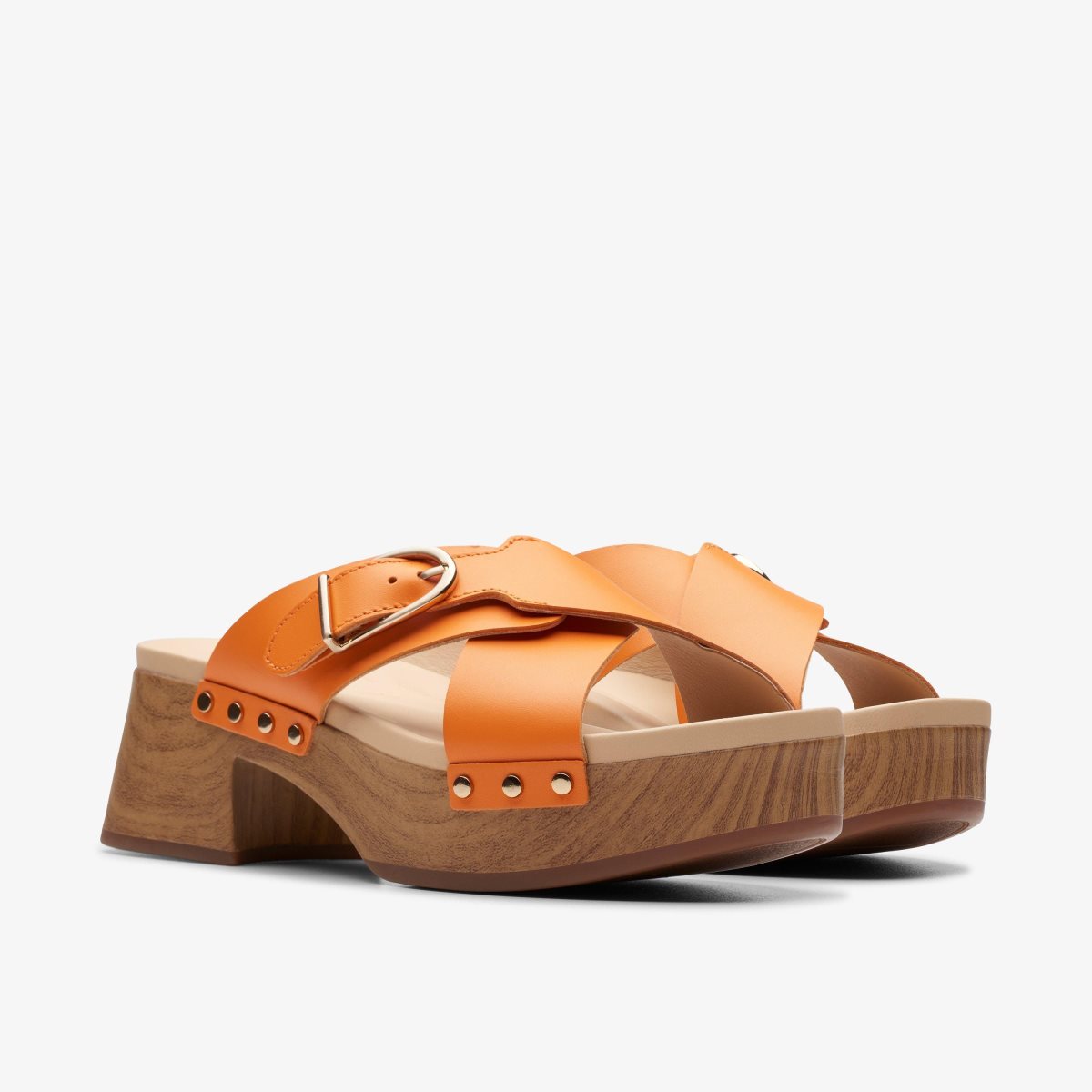 Clarks Sivanne Walk Orange Leather Orange | 9023XJNHV