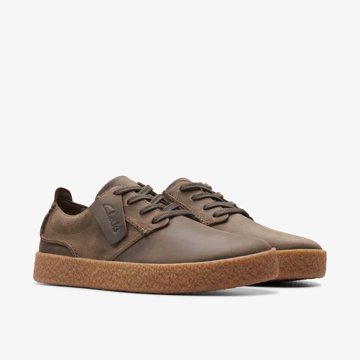 Clarks Streethill Lace Dark Olive Leather Dark Olive | 0682DAJRM