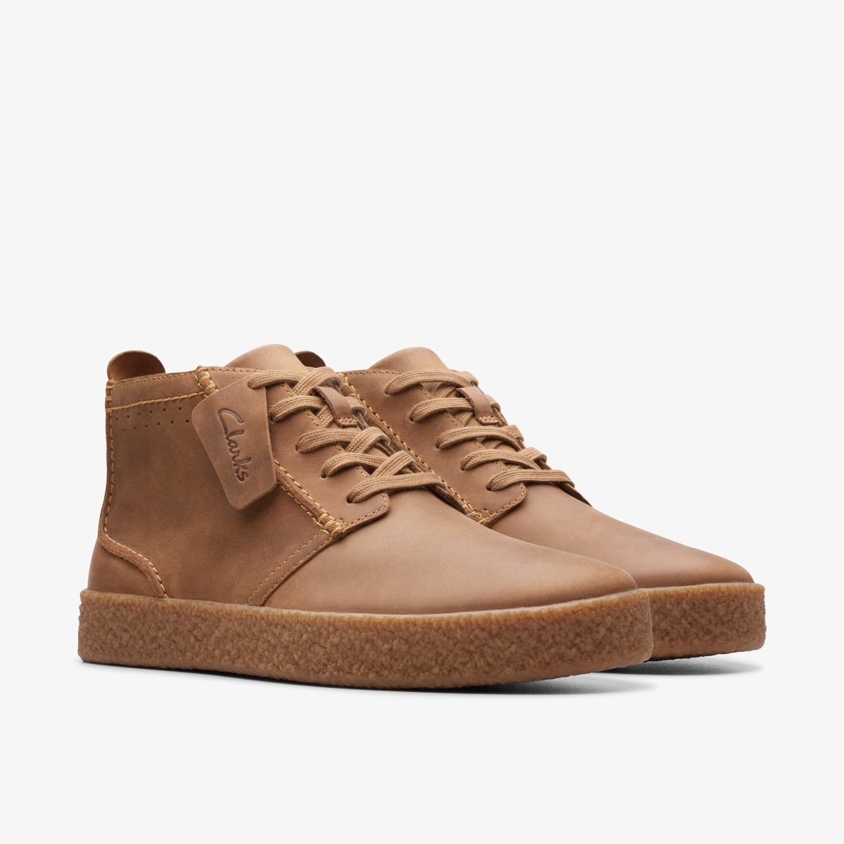 Clarks Streethill Mid Dark Tan Leather Dark Brown | 3490FYMBD