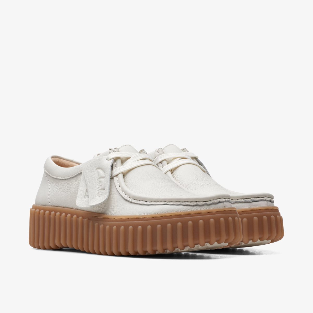 Clarks Torhill Bee Off White Leather White | 4375BVZQP